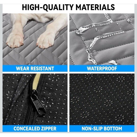 Dog Mat for Back Seat Extender for Dogs, Dog Bed for Car, Pet Cover Hammock Gray - Picture 4 of 6